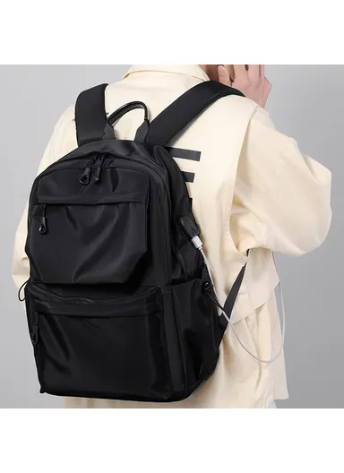 14-Inch Polyester Laptop Bag Bookbag Travel Shoulders Bag Backpack Daypack 1828 (W29 x D13 x H44)cm - Grey