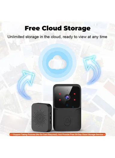 800mAh Tuya Wireless Smart WiFi Doorbell HD Camera USB Home Phone Remote Video Intercom Monitor ML005 - Black