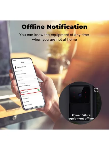 800mAh Tuya Wireless Smart WiFi Doorbell HD Camera USB Home Phone Remote Video Intercom Monitor ML005 - Black