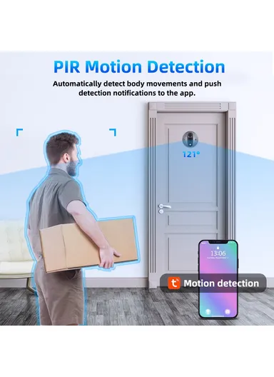 4.3 inch 1080P Peephole Video Doorbell Camera WiFi Viewer Support PIR Motion Detection Night Light W88