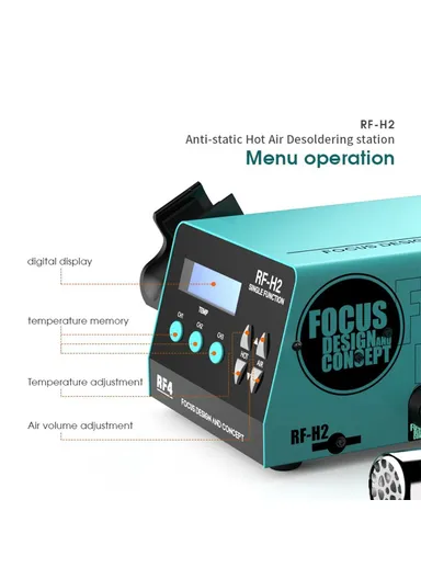 1000W SMD BGA Hot Air Gun Soldering Station Digital Display Intelligent BGA Rework Station RF-H2 - EU Plug