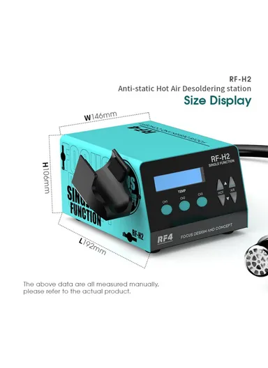 1000W SMD BGA Hot Air Gun Soldering Station Digital Display Intelligent BGA Rework Station RF-H2 - EU Plug