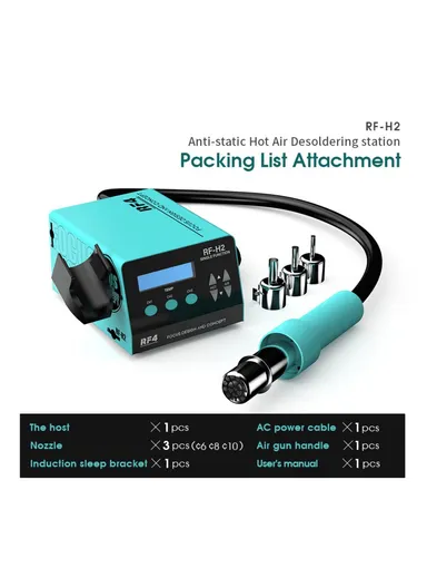 1000W SMD BGA Hot Air Gun Soldering Station Digital Display Intelligent BGA Rework Station RF-H2 - EU Plug