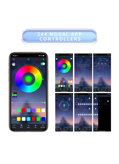 1.5m USB Cable Modified Ambient Light Car Door Outside LED Strip Lights Colorful Voice &amp; RC Control Breathing Running Light E15U