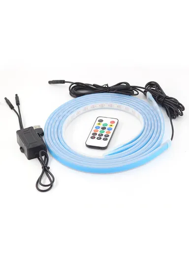 1.5m USB Cable Modified Ambient Light Car Door Outside LED Strip Lights Colorful Voice &amp; RC Control Breathing Running Light E15U