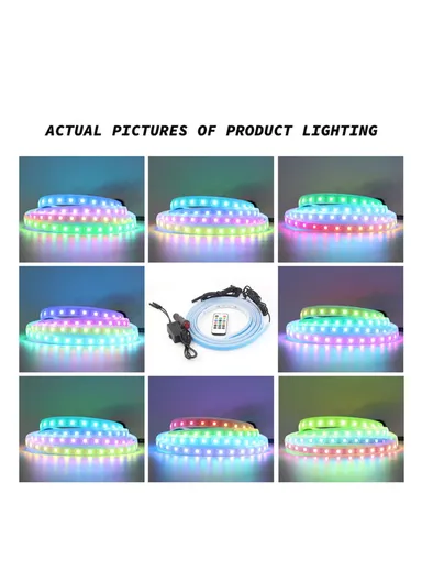 1.5m Cigarette Lighter Cable Door Outside LED Strip Lights Car Colorful Ambient With Lights Voice &amp; RC Control Breathing Running Light E15
