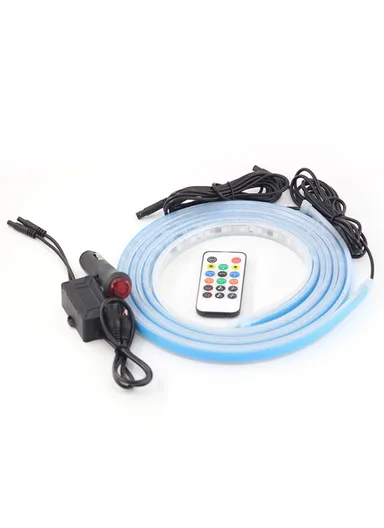 1.5m Cigarette Lighter Cable Door Outside LED Strip Lights Car Colorful Ambient With Lights Voice &amp; RC Control Breathing Running Light E15
