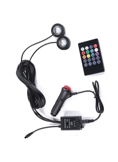1.5W 5V 2-LEDs Light Strip 8 Colors Cigarette Lighter Car Footwell Atmosphere Light With Sound Activation DX2