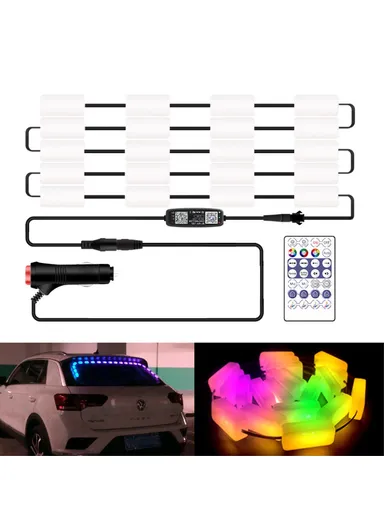 1.5m Car Trunk Decorative Light APP Remote Control Colorful Warning Streamer Light N020