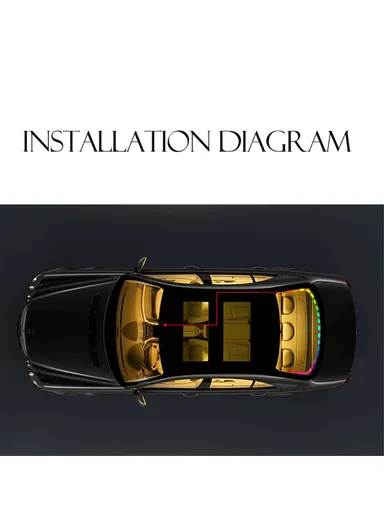 1.5m Car Trunk Decorative Light APP Remote Control Colorful Warning Streamer Light N020