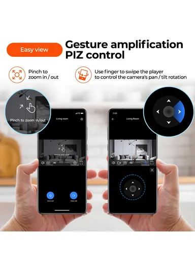 2.8-inch IPS Display AI Camera Monitor Two-Way Video Surveillance Camera APP Control 2.0MP Video Call WiFi IP Camera SXT003 (L9.2 x W7.9 x H15.3)cm - EU Plug