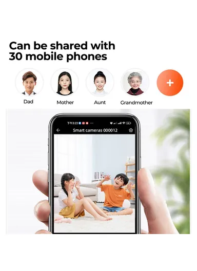 2.8-inch IPS Display AI Camera Monitor Two-Way Video Surveillance Camera APP Control 2.0MP Video Call WiFi IP Camera SXT003 (L9.2 x W7.9 x H15.3)cm - EU Plug
