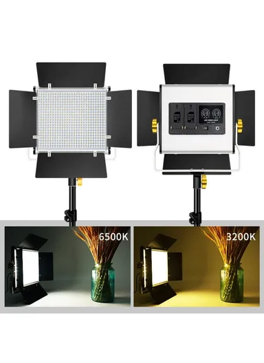 40W LED Video Light With Tripod Stand 3200-6500K Photography Studio Lighting For Video Film Recording W660S - EU Plug