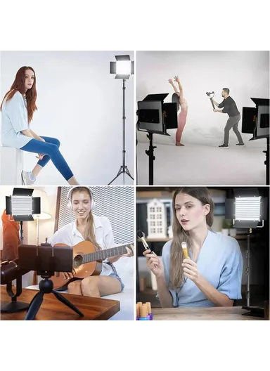 40W LED Video Light With Tripod Stand 3200-6500K Photography Studio Lighting For Video Film Recording W660S - EU Plug