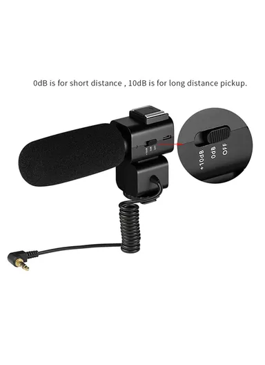 3.5mm Plug Video Recording Shotgun Microphone Noise Reduction Mic For Camera CM520