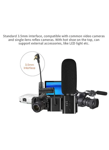 3.5mm Plug Video Recording Shotgun Microphone Noise Reduction Mic For Camera CM520