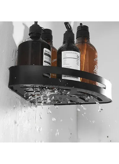 1 Layer Bathroom Shower Gel Shampoo Organizer Kitchen Spice Storage Rack (L29 x W22 x H4.5)cm - Triangle