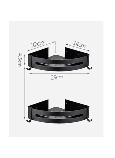 1 Layer Bathroom Shower Gel Shampoo Organizer Kitchen Spice Storage Rack (L29 x W22 x H4.5)cm - Triangle