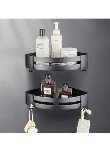 1 Layer Bathroom Shower Gel Shampoo Organizer Kitchen Spice Storage Rack (L29 x W22 x H4.5)cm - Triangle