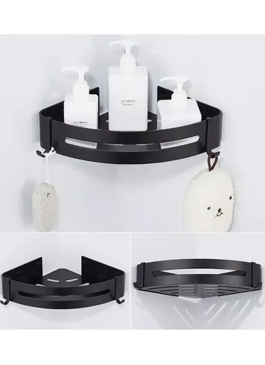 1 Layer Bathroom Shower Gel Shampoo Organizer Kitchen Spice Storage Rack (L29 x W22 x H4.5)cm - Triangle