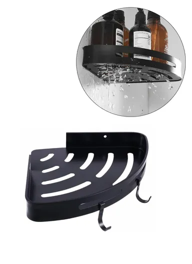 1 Layer Bathroom Shower Gel Shampoo Organizer Kitchen Spice Storage Rack (L29 x W22 x H4.5)cm - Triangle