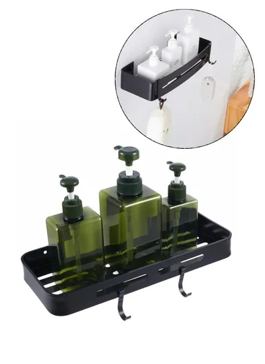 1 Layer Bathroom Shower Gel Shampoo Organizer Kitchen Spice Storage Rack (L12 x W32 x H4.5)cm - Rectangle