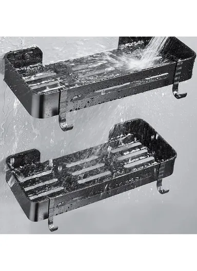 1 Layer Bathroom Shower Gel Shampoo Organizer Kitchen Spice Storage Rack (L12 x W32 x H4.5)cm - Rectangle