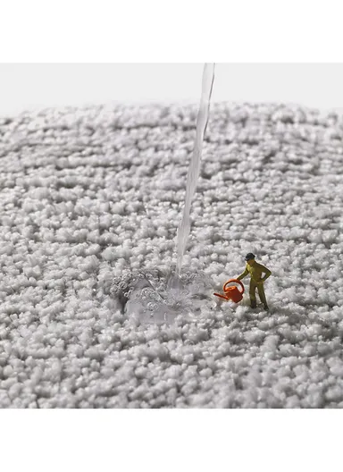 50x80cm Bathroom Rug Household Mat Water Absorption Non-slip Flocking Floor Mat Extra Soft Plush Bath Rug - Khaki