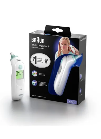 Digital ThermoScan 6 Ear Thermometer With Positioning System &amp; 81 Disposable Lens Filters For Fevers Checking KZ IRT6515MNLA