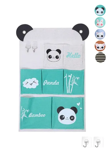 Window Pocket Wall Mount Organizer Closet Hanging Basket Cotton Linen JY015 (L34 x W54)cm