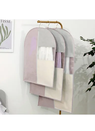 100x60cm Polyester Dust-Proof Suit Protector Cover Garment Bag With Zipper For Clothes JY2211