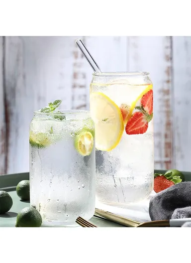 High-Quality Round Transparent Glass Cup - (D8 x H15)cm