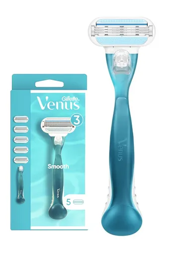 Venus Smooth Women's Razor with 5 Razor Blades and 3 Blades with Protective Pad