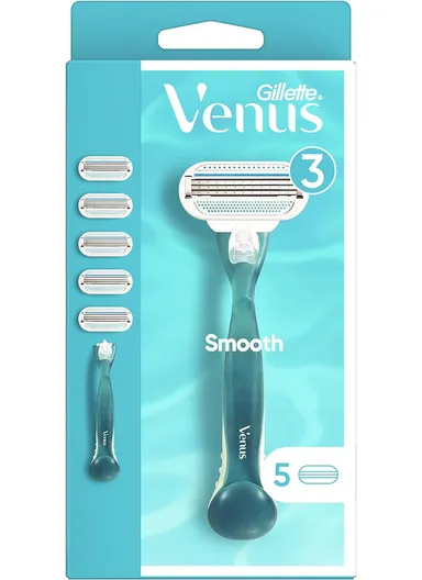 Venus Smooth Women's Razor with 5 Razor Blades and 3 Blades with Protective Pad