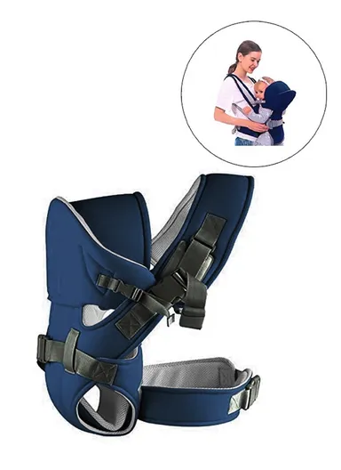 3D Mesh Comfortable Breathable Extra Protective Baby Carrier With Adjustable Strap (L73 x W44 x H1)cm - Navy Blue