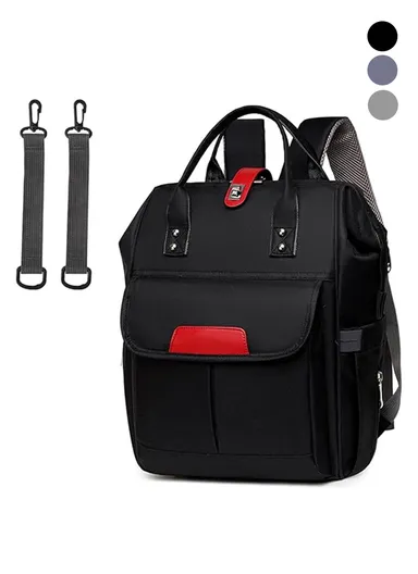  Oxford Cloth Women Baby Casual Diaper Backpack Multifunctional For Hanging On A Stroller 2160 (W26 x D16 x H40)cm