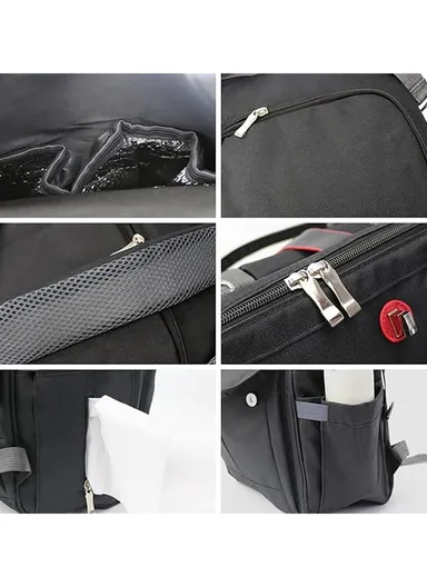 Oxford Cloth Women Baby Casual Diaper Backpack Multifunctional For Hanging On A Stroller 2160 (W26 x D16 x H40)cm