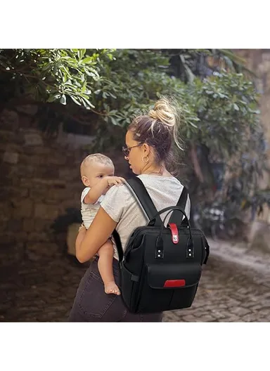  Oxford Cloth Women Baby Casual Diaper Backpack Multifunctional For Hanging On A Stroller 2160 (W26 x D16 x H40)cm