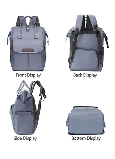  Oxford Cloth Women Baby Casual Diaper Backpack Multifunctional For Hanging On A Stroller 2160 (W26 x D16 x H40)cm