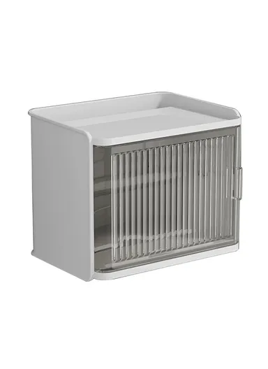 Wall-Mount Suction Toilet Paper Holder Storage Shelf Tissue Box Rack For Home Bathroom W8501 (W18 x D15 x H13.5)cm - Yellow