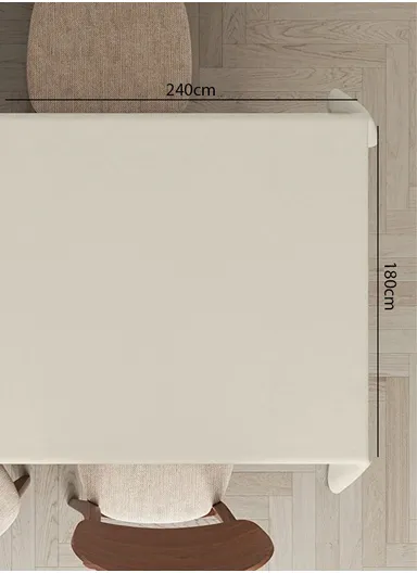 Waterproof &amp; Easy To Wash PEVA Tablecloth For Dining Table (L180 x W240)cm- White