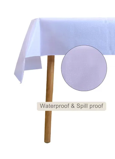 Waterproof &amp; Easy To Wash PEVA Tablecloth For Dining Table (L140 x W180)cm- Light Purple