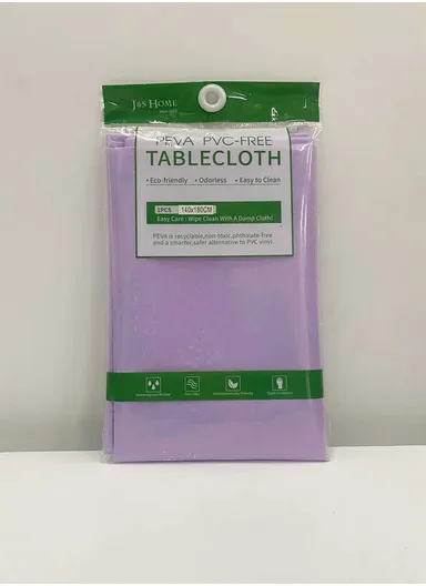 Waterproof &amp; Easy To Wash PEVA Tablecloth For Dining Table (L140 x W180)cm- Light Purple