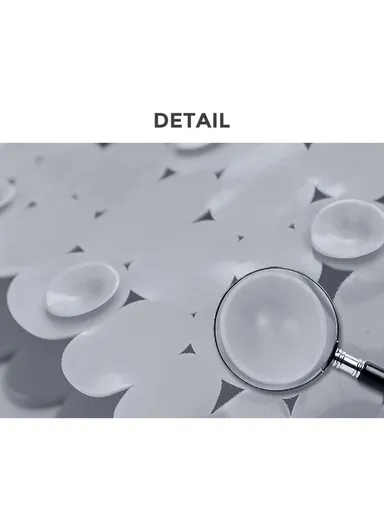 69x35cm Anti Bacterial Oval PVC Mat With Stone Pattern Design &amp; Anti Slip Suction Cups for Bathroom Floor - Grey