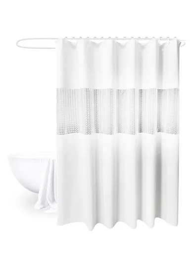180x200cm PEVA Spliced Shower Curtain For Bathrooms - White 