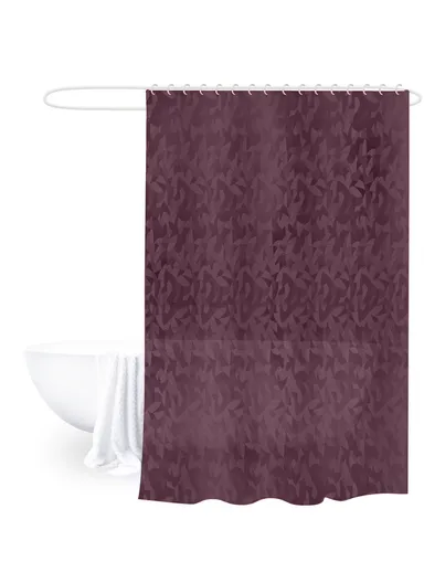 180x180cm EVA+PE 3D Leaf Pattern Shower Curtain For Bathrooms - Bordeaux