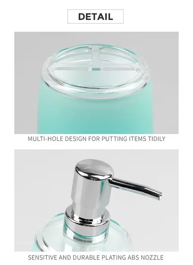 4-Pcs Modern Luxury Acrylic Bathroom Accessories Set, Soap Dish, Tumbler, Toothbrush Holder &amp; Soap Dispenser JS10066-4 - White