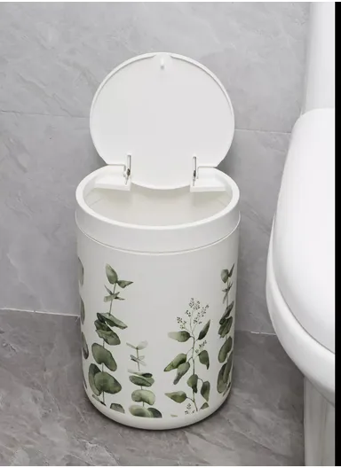 6 Pcs Bathroom Accessories Set With Toothbrush Holder, Mouthwash Cup, Soap Dispenser, Soap Dish, Toilet Brush &amp; Trash Can 8034-Y - White