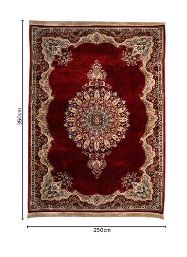 (250x350)cm Iranian Silk Carpet Unveiled - Red