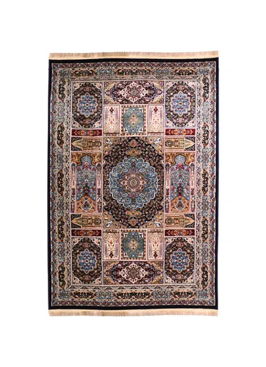(250x350)cm Iranian Silk Carpet Unveiled - Multicolor